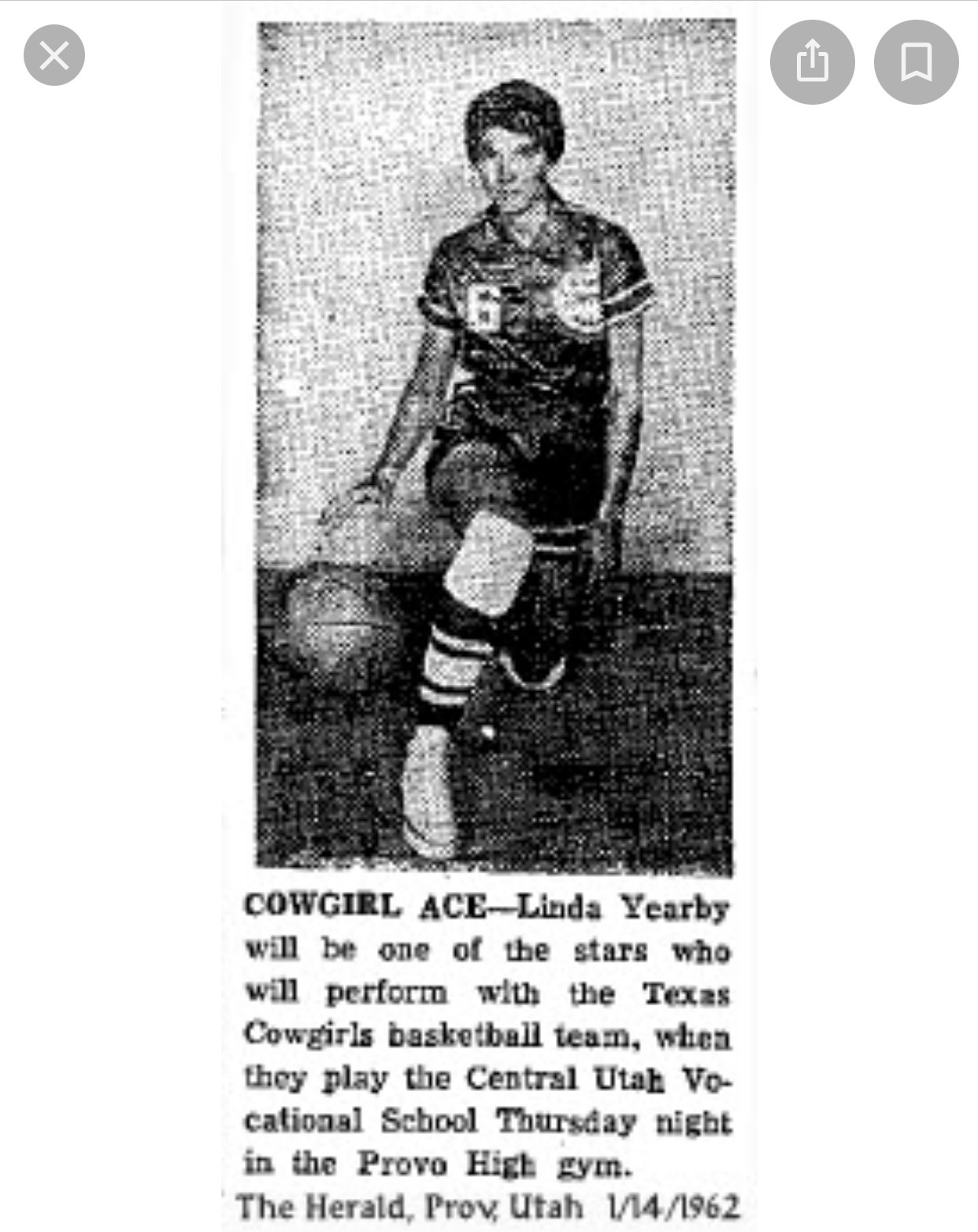Linda Yearby plays for the Texas Cowgirls Basketball Team